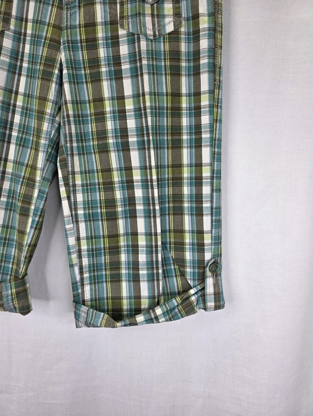 Rewind Y2K 00s Low Rise  Preppy Bermuda Shorts Multicolor Plaid Size 9‎ Juniors
